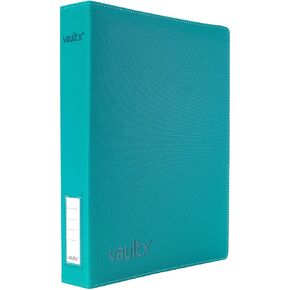 مجلد Vault X Premium Exo-Tec ذو 3 حلقات TCG لـ 9 صفحات بطاقات تجارية للجيب - سعة أكثر من 50 صفحة، سهل الفتح و3 حلقات على شكل حرف D لبطاقات صور TCG CCG (كبيرة، صفراء)