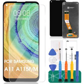 لاستبدال شاشة Samsung Galaxy A11 لشاشة Samsung A11 LCD البديلة A115F شاشة LCD A115M محول رقمي يعمل باللمس مع SM-A115M، SM-A115M/DS مجموعات إصلاح التجميع (إصدار حجم أصغر 157.5 مم)
