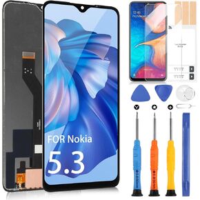 Screen Replacement for Nokia 5.3 LCD Display for Nokia 5.3 Digitizer TA-1234 TA-1223 TA-1227 TA-1229 6.55" Touch Screen Glass Assembly with Repair Tool