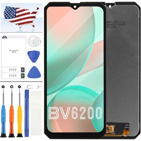 LCD for Blackview BV6200 Screen Replacement for Blackview BV6200 LCD Display Digitizer Touch Screen Assembly Repair Parts with Tools(Black)