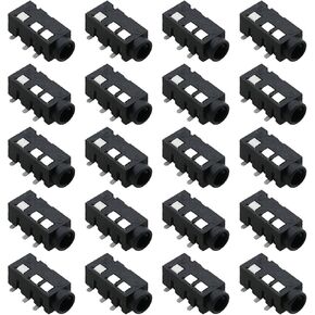 TAODAN 20PCS 4 Pin 3.5mm Audio Jack Connector Headphone Socket Quad Pin Chip PCB Mount Socket for Media Players Audio Video Device AV Device