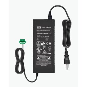 LINOVISION UL Listed DC 48V 2.5A Power Adapter, AC 100-240V to DC 48V 2.5A 120W Power Supply Adapter for PoE Switches and PoE NVRs