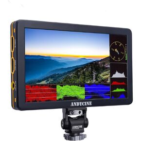 ANDYCINE Video Camera Monitor T6 HDMI 6 inch 4K DSLR 1920x1080 Durable Aluminum Shell On Camera Monitor with All Waveform,3D LUT, Focus Assist, False Color, Exposure, Zoom, Image Flip