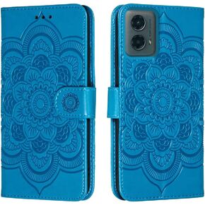 for Motorola Moto G 5G 2024 [Not Fit 2023 Version] Case Wallet with Card Holder Kickstand Magnetic Soft Leather Flip Fold Case for Moto G 5G 2024 Cover (Blue)
