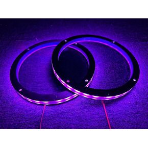 2PCS 8" RGB Car LED Speaker Ring Lights Coxial Speaker Rings Decorative Light Kit Multi-Colors Changing Coxial Lights Spacer Ring Light Bluetooth App & RF Remote Control