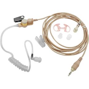 WODASEN IFB Earpiece 3.5mm Anchor Broadcaster in Ear Monitor Used On Stage On Camera Professional Earset w/ 1/4'' Connector for iPhone Android Telex Lecstronics Clear-Com Comrex (Black)