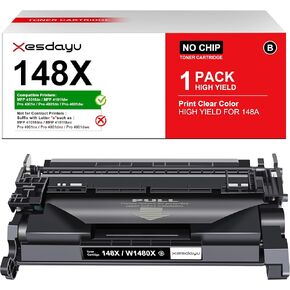 148X 148A Toner Cartridge Black High Yield 2 Pack (NO CHIP) Compatible Replacement for HP W1480A W1480X for Laserjet Pro 4001dw 4001dwe 4001dn 4001dne 4001n 4001ne MFP 4101fdw 4101fdwe 4101fdn Printer
