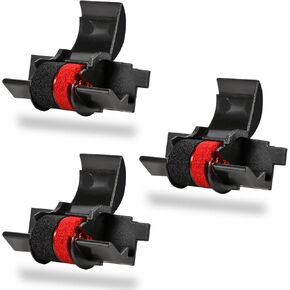 Compatible Calculator Ink Ribbon Replacement for IR-40T Casio HR-100tm HR-170RC Canon P23-dhv ，3 Pack Individually Sealed Calculator Ribbon Red/Black ，Use with Sharp EL-1750V EL-1801V