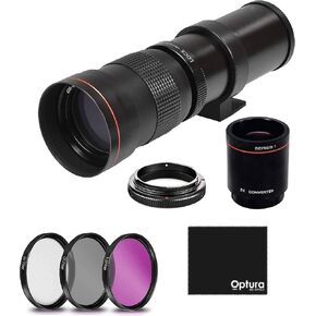 Lens 420-1600mm f/8.3 HD Manual Telephoto Zoom Lens for Canon EOS 80D, EOS 90D, Rebel T3, T3i, T5, T5i, T6i, T6s, T7, T7I, T8I, SL3, EOS 70D, EOS 5D,EOS5D IV, EOS 6D II, EOS 7D II SLR Cameras