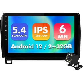 10.1 Inch IPS Touchscreen Android 12 Car Stereo for Toyota Tundra 2007-2013 & Sequoia 2008-2018 with Wireless CarPlay & Android Auto 2+32GB Car Radio, Support GPS, WiFi 6, Bluetooth,5.4, FM Radio