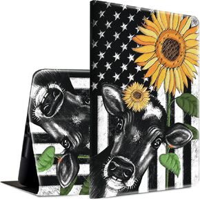 Case for Kindle Fire HD 10 Tablet 10.1" 7th/9th Generation 2017/2019 Release Lightweight Smart Case PU Leather Adjustable Stand Protective Cover with Auto Wake/Sleep - Floral Flowers
