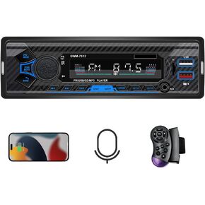 7 Inch Bluetooth Single Din Car Radio,Universal Car Radio with SWC, Subwoofer,Aftermarket 1 Din Car Stereo,Car Audio System,FM Radio,Car Mp3 Player,Subwoofer Output