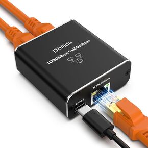Ethernet Splitter 1 to 3, Network Splitter with 1000Mbps, LAN Splitter, RJ45 Splitter for Cat 5/6 / 7/8 Cable, Computers, Hubs, Routers, Set-top Boxes (3 Devices Networked Simultaneously)