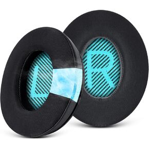GEVO Cooling Gel Ear Pads for Bose QC25 Headphones, Replacement Ear Pads for Bose QuietComfort QC2 QC15 Ae2 Ae2i Ae2w Headphones, Breathable Sports Fabric, Extra Thick & Cooler for Longer (Black)