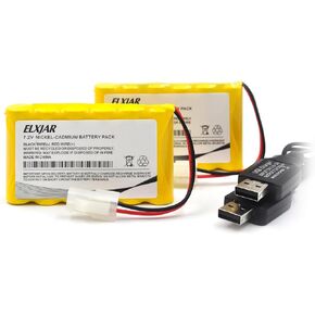 elxjar (2-Pack) 7.2V 700mAh NI-CD Battery Replacement for Huanqi HQ 516 558 549 RC Tank RC Vehicle
