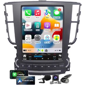 Android 12 Radio for Acura TL 2004-2008 Tesla Style 9.7-Inch IPS Touch Screen Stereo with Bluetooth 5.0 Carplay/Android Auto GPS Navigation for Car Multimedia Player with HD Rear-View Camera+DVR