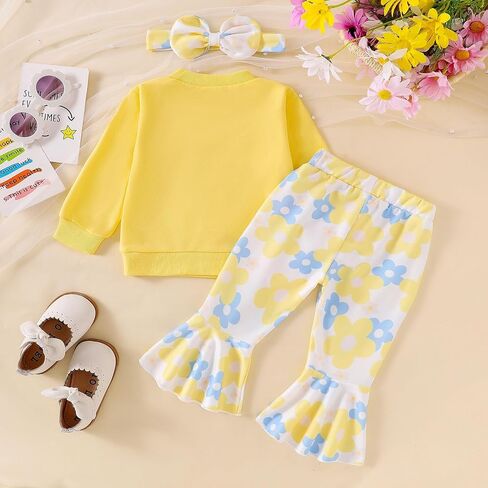 ملابس طفلة خريف شتاء كم طويل الدب الكرتون البلوز مضيئة السراويل القوس عقال مجموعة 6 أشهر-4 سنوات من العمر in Kuwait