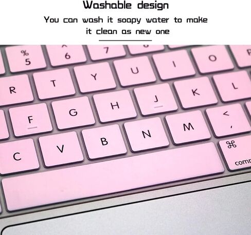 غطاء لوحة المفاتيح من السيليكون HRH لجهاز MacBook Pro 13"A1708 A1988 No Touch Bar (2018 2017 2016) ولجهاز MacBook 12"A1534 مع شاشة Retina (2015)&A1931(2018) واقي لوحة المفاتيح بتصميم أوروبي - وردي فاتح in Kuwait