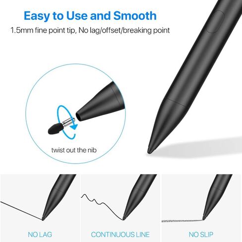 قلم ستايلس لجهاز Apple iPad، قلم Penoval ipad مع خاصية رفض راحة اليد، 20 ساعة عمل متواصل، متوافق مع Apple iPad Pro 11 بوصة أو 12.9 بوصة (2018-2020)، iPad 7th/iPad 6th/Mini 5th Gen/iPad Air 3rd in Kuwait