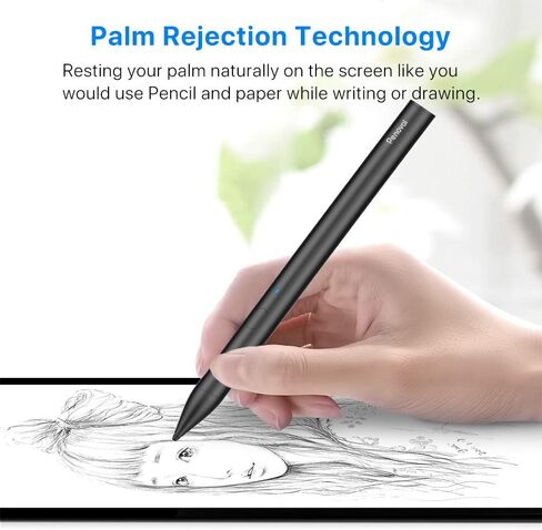 قلم ستايلس لجهاز Apple iPad، قلم Penoval ipad مع خاصية رفض راحة اليد، 20 ساعة عمل متواصل، متوافق مع Apple iPad Pro 11 بوصة أو 12.9 بوصة (2018-2020)، iPad 7th/iPad 6th/Mini 5th Gen/iPad Air 3rd in Kuwait