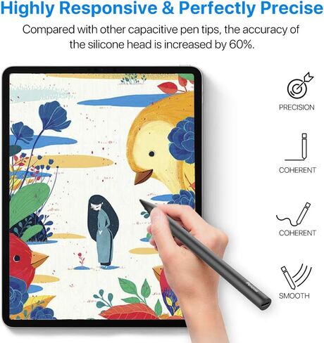 قلم ستايلس لجهاز Apple iPad، قلم Penoval ipad مع خاصية رفض راحة اليد، 20 ساعة عمل متواصل، متوافق مع Apple iPad Pro 11 بوصة أو 12.9 بوصة (2018-2020)، iPad 7th/iPad 6th/Mini 5th Gen/iPad Air 3rd in Kuwait