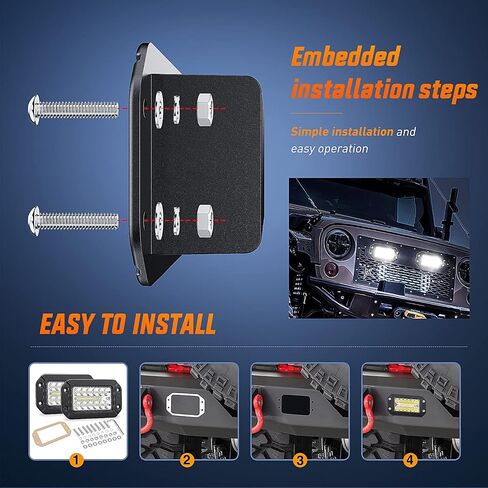 Nilight فلوش جبل LED القرون 2PCS 6 بوصة 60W LED ضوء العمل الفيضانات بقعة شعاع التحرير والسرد النسخ الاحتياطي أضواء القيادة مصباح الضباب عكس الضوء شواء جبل ضوء للطرق الوعرة 4x4 شاحنة سيارات الدفع الرباعي، 2 سنة الضمان in Kuwait