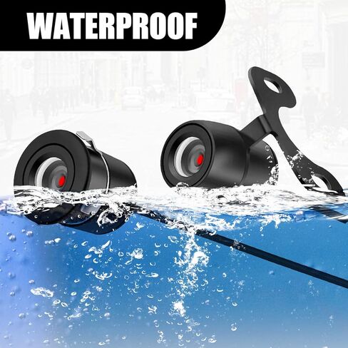 2 PCS Car Reversing Image Camera, Small Butterfly Shape IP68 Waterproof 170-degree Wide-Angle Square High-Definition Night Vision Camera, Modified Accessories, Suitable for Most Cars (Black) in Saudi Arabia