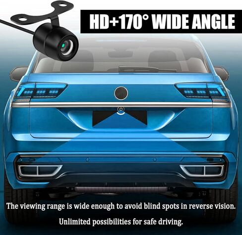 2 PCS Car Reversing Image Camera, Small Butterfly Shape IP68 Waterproof 170-degree Wide-Angle Square High-Definition Night Vision Camera, Modified Accessories, Suitable for Most Cars (Black) in Saudi Arabia