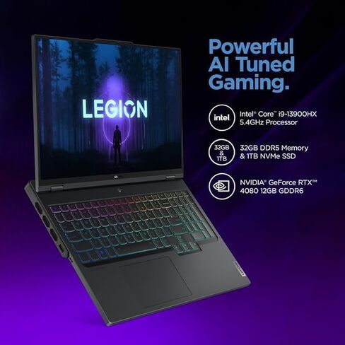 Lenovo Legion Pro 5i(2024) Gaming Laptop - 16" WQXGA 165Hz Display, Intel 24-Core i9-14900HX, NVIDIA GeForce RTX 4060, 32GB DDR5, 1TB SSD, Backlit Keyboard, Windows 11 Pro & Lifetime Microsoft Office in Saudi Arabia