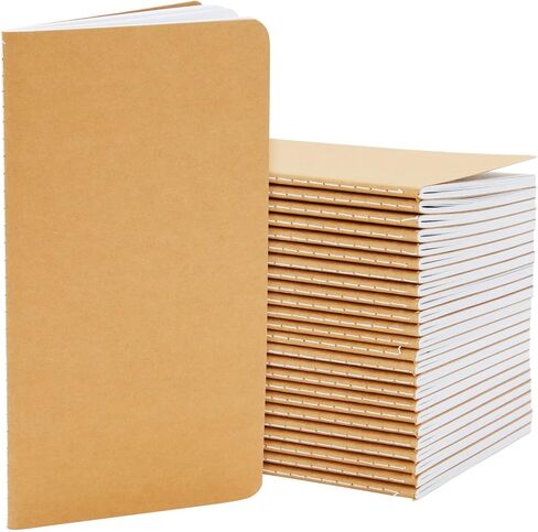 Paper Junkie 48 Pack Kraft Paper Notebooks Bulk, H5 Lined Journals for Writing, Students, Office, Travelers (80 Pages) in Kuwait
