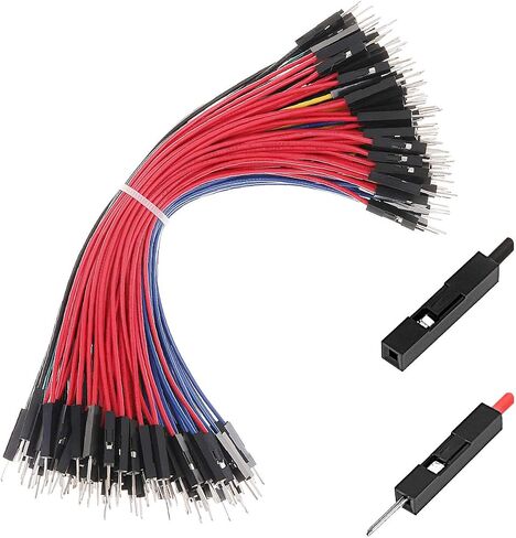 Breadboard Jumper Wires, Pack of 130 Pieces More Red and Black Male Male M-M Jumper Wire Cables Square Head 0.1'' 26AWG 5 Colors (15cm/6'' Length, Male-Male) in Saudi Arabia