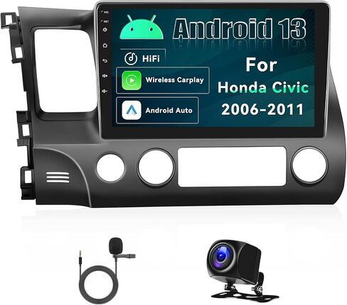 Android 13 Car Stereo Radio for Honda Civic 2006-2011，Android Car Radio with CarPlay Android Auto,10.1" Touch Screen Car Radio Support Bluetooth,GPS,HiFi,FM&AM,RDS,DSP,SWC + AHD Backup Camera in Saudi Arabia