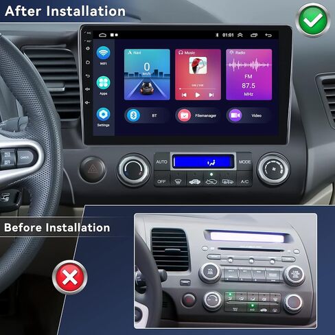 Android 13 Car Stereo Radio for Honda Civic 2006-2011，Android Car Radio with CarPlay Android Auto,10.1" Touch Screen Car Radio Support Bluetooth,GPS,HiFi,FM&AM,RDS,DSP,SWC + AHD Backup Camera in Saudi Arabia
