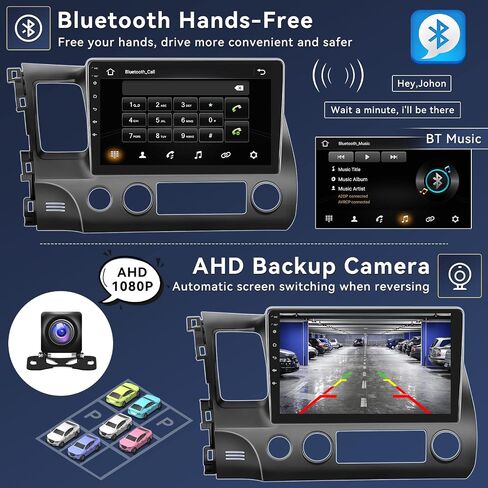 Android 13 Car Stereo Radio for Honda Civic 2006-2011，Android Car Radio with CarPlay Android Auto,10.1" Touch Screen Car Radio Support Bluetooth,GPS,HiFi,FM&AM,RDS,DSP,SWC + AHD Backup Camera in Saudi Arabia