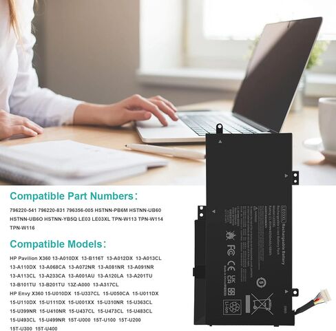 TREE.NB Spare Battery for HP 13-s054sa (M1M24EA) 13-s056nw (M6R44EA) 13-S099nr (M1W93UA) 796220-541 796220-831 796356-005 LE03 LE03XL TPN-W116 in Saudi Arabia