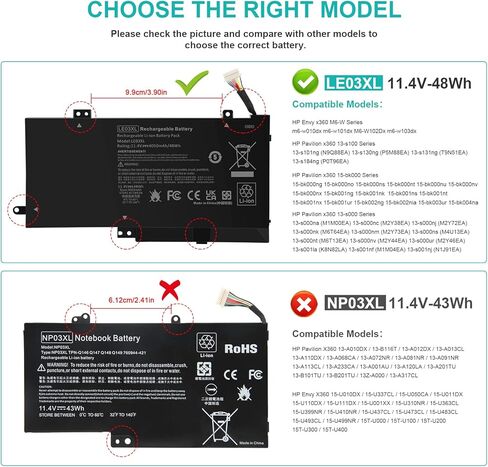 TREE.NB Spare Battery for HP 13-s054sa (M1M24EA) 13-s056nw (M6R44EA) 13-S099nr (M1W93UA) 796220-541 796220-831 796356-005 LE03 LE03XL TPN-W116 in Saudi Arabia