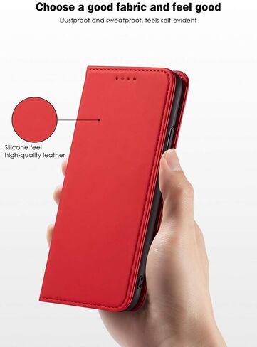 Flip Leather Wallet Case Compatible with iPhone 13 Pro Max, Built-in Wallet, Card Holder, Magnetic Stand Function (Brown) in Saudi Arabia