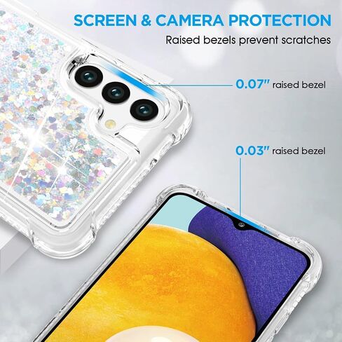 ANSHOW for Samsung Z Flip 5 Case Glitter, Shockproof Clear TPU Liquid Glitter Case, Bling Purple Glitters Case for Samsung Z Flip 5 for Women in Saudi Arabia