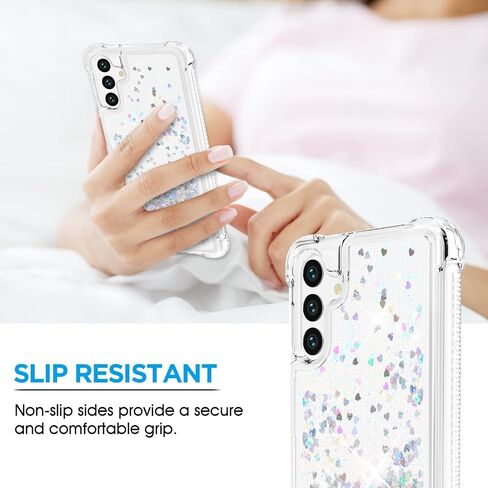 ANSHOW for Samsung Z Flip 5 Case Glitter, Shockproof Clear TPU Liquid Glitter Case, Bling Purple Glitters Case for Samsung Z Flip 5 for Women in Saudi Arabia