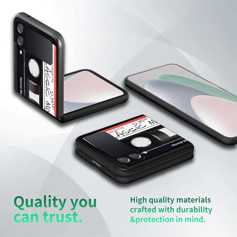 Galaxy Z Flip 4 Case,Rossy for Samsung Z Flip 4 5G Case,Ultra Thin Slim Hard PC Shookproof Folding Stylish Girly Anti-Scratch Protection Phone Case for Samsung Z Flip 4 5G (2022),Retro Audio Cassette in Kuwait