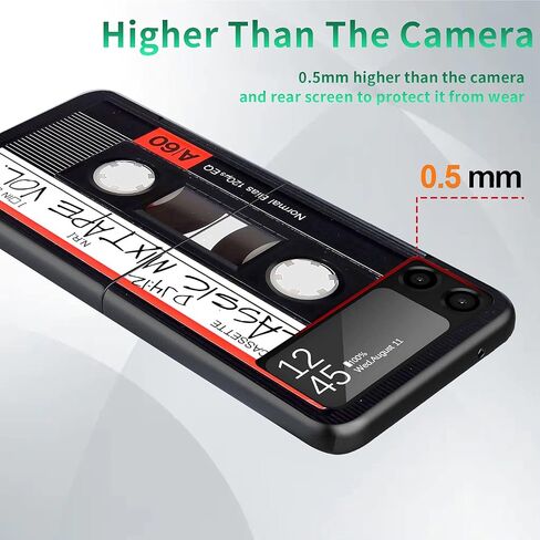 Galaxy Z Flip 4 Case,Rossy for Samsung Z Flip 4 5G Case,Ultra Thin Slim Hard PC Shookproof Folding Stylish Girly Anti-Scratch Protection Phone Case for Samsung Z Flip 4 5G (2022),Retro Audio Cassette in Kuwait
