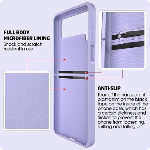 ABITKU Compatible with Galaxy Z Flip 4 Case, Silicone with 360°Ring Kickstand Holder Microfiber Cloth Designed for Galaxy Z Flip 4 6.7 inch (Clove Purple) in Saudi Arabia