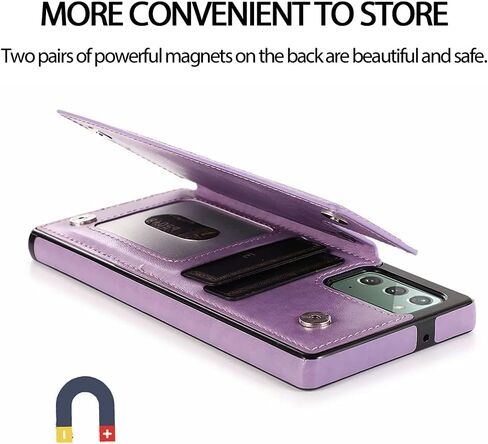 تصميم لهاتف Samsung Galaxy Note 20 5G حافظة هاتف مع واقي شاشة من الزجاج المقوى وفتحة حامل لبطاقة الائتمان، وحامل جلدي ومسند مغناطيسي وغطاء خلفي واقٍ ذهبي وردي in Kuwait