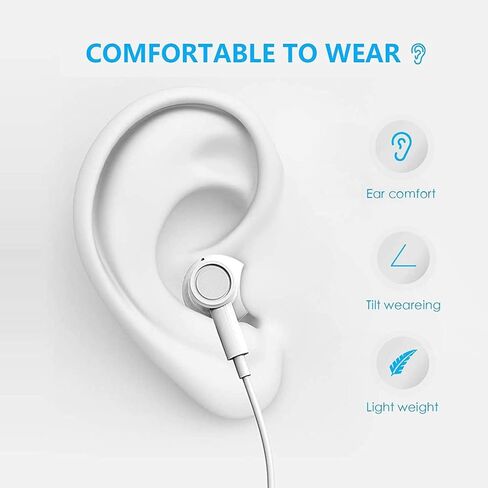 سماعات رأس USB C، سماعات أذن USB من النوع C سماعات أذن سلكية مغناطيسية داخل الأذن مع خاصية إلغاء الضوضاء وميكروفون لهاتف iPhone15 Pro Max وiPad وMacBook وSamsung Galaxy والمزيد (أبيض) in Kuwait
