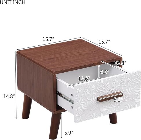 CuisinSmart TV Stand Media مركز الترفيه لأجهزة التلفاز حتى 70 بوصة، مجموعة خزانة تلفزيون حديثة مع حامل تلفزيون مركزي واحد وطاولتين نهائيتين، درج أنماط منقوشة لغرفة المعيشة بني + خشب أبيض صلب + MDF in Saudi Arabia