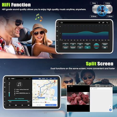 [2+64G] Android 13 Single Din Car Stereo with Wireless Carplay&Android Auto, 10.1'' Rotatable Touch Screen Car Radio with Mirror Link GPS Navigation WiFi FM/RDS HiFi Bluetooth+Backup Camera in Saudi Arabia