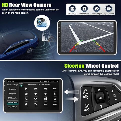 [2+64G] Android 13 Single Din Car Stereo with Wireless Carplay&Android Auto, 10.1'' Rotatable Touch Screen Car Radio with Mirror Link GPS Navigation WiFi FM/RDS HiFi Bluetooth+Backup Camera in Saudi Arabia