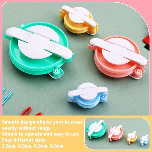 FTEVEN 27Pcs Pom Pom Maker, 4 Size Pom Pom Maker Kit for Fluff Ball Weave DIY, Crochet Knitting with Scissor and Instruction for Adult DIY Decoration in Saudi Arabia