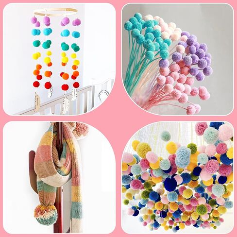 FTEVEN 27Pcs Pom Pom Maker, 4 Size Pom Pom Maker Kit for Fluff Ball Weave DIY, Crochet Knitting with Scissor and Instruction for Adult DIY Decoration in Saudi Arabia