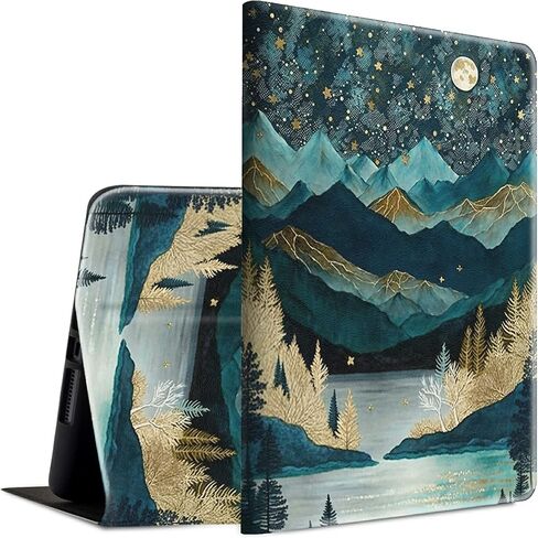 Case for Kindle Fire HD 10 Tablet 10.1" 7th/9th Generation 2017/2019 Release Lightweight Smart Case PU Leather Adjustable Stand Protective Cover with Auto Wake/Sleep - Floral Flowers in Kuwait